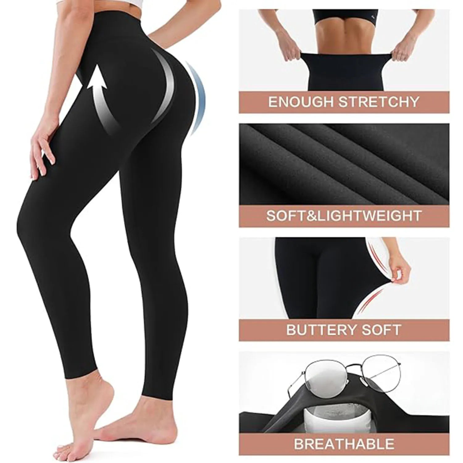 Tummy Control Leggings for Women - High Waisted Yoga Pants Butt Lifting Workout Pants, High Elasticity Pilates GYM Fitness Pants
