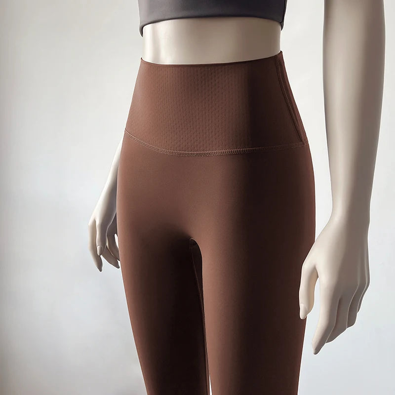 Nude Fabric High Waist Yoga Leggings Sexy Glamorous Butt Leggings Yoga Pants Gym Leggings
