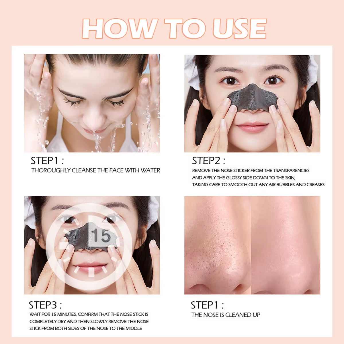 Blackhead Nose Patch Deep Cleansing, Nose Spots, Facial Spot Patch, Quickly Removes Blackheads, Restores Fresh Nose