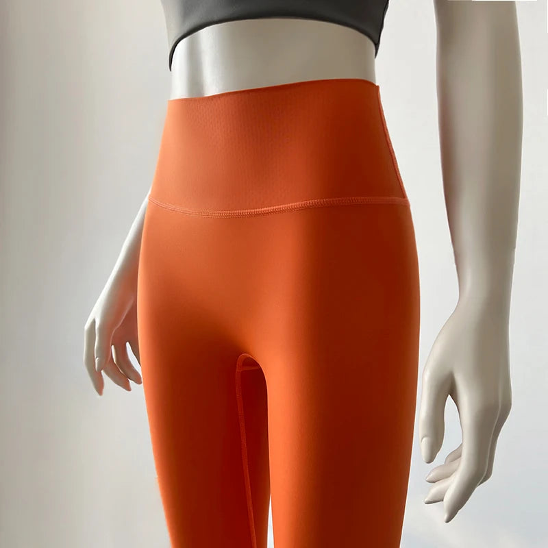 Nude Fabric High Waist Yoga Leggings Sexy Glamorous Butt Leggings Yoga Pants Gym Leggings